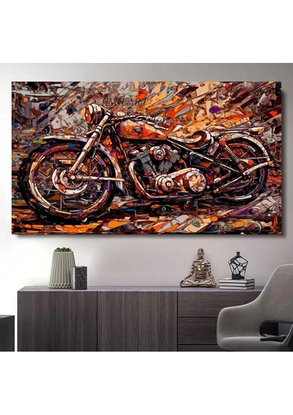 Yağlı Boya Görünümlü Abstract Motor Hd Hd Baskı Kanvas Tablo