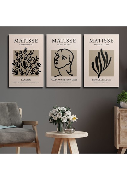 3'Lü Set Kanvas Duvar Tablosu Canvas Tablo Boho Klasik Modern Eu 190