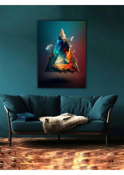 Dört Element Tablosu Salon Oturma Odası Ofis Için Dekoratif Dijital Baskı 4 Element Hd Baskı Kanvas Tablo