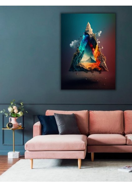 Dört Element Tablosu Salon Oturma Odası Ofis Için Dekoratif Dijital Baskı 4 Element Hd Baskı Kanvas Tablo