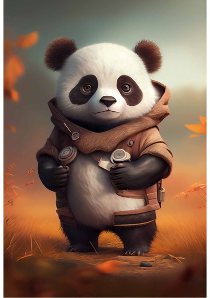 Sevımlı Ve Savaşçı Panda Hd Baskı Kanvas Tablo