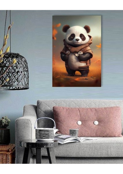 Sevımlı Ve Savaşçı Panda Hd Baskı Kanvas Tablo