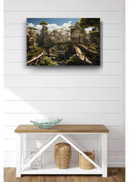 Ormanlar Içerisindeki Fantastik Tasarım Yatay Yağlı Hd Baskı Kanvas Tablo fiyatları