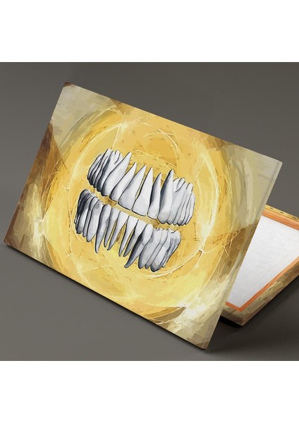 Diş Polikiliniği Dekor Ağız Sağlığı Dental Beyaz Dişler Kare Hd Baskı Kanvas Tablo fiyatları