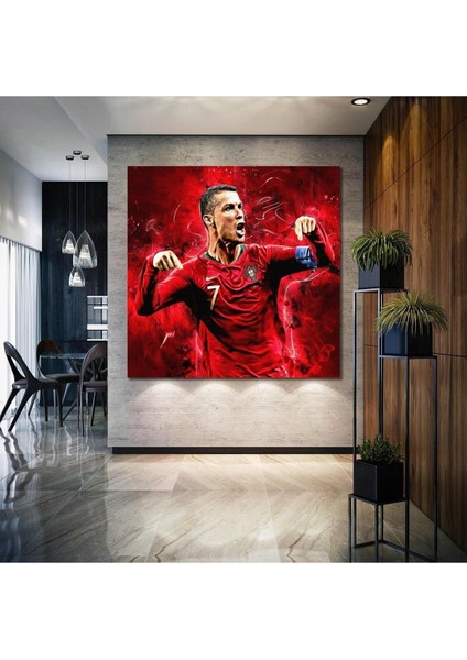 Cristiano Ronaldo Portekiz Cr7 Futbol Hırs Hd Baskı Kanvas Tablo
