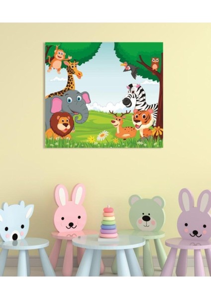 Dekoratif Çocuk Odası Cuttie Best Friends Duvar Hd Baskı Kanvas Tablo modelleri