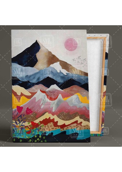 Soyut Dağ Manzarası Sürreal Doğa Nature Modern Dikey Kanvas Tablo fiyatları