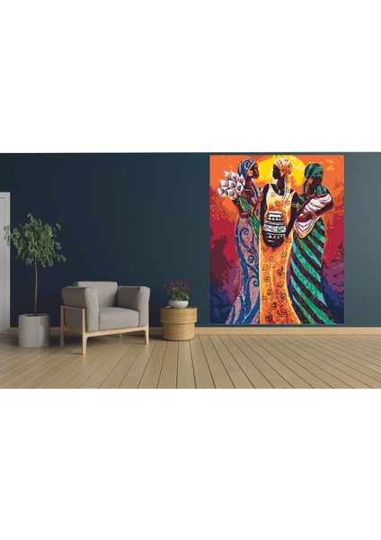 Renkli Afrikalı Siyahi Kadın Kadınlar Hd Baskı Kanvas Tablosu Tablo