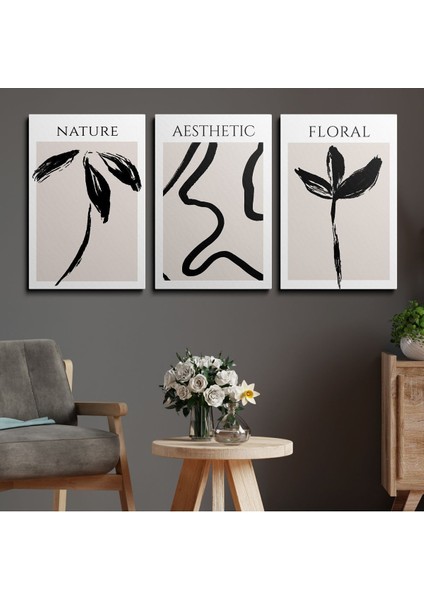 3'lü Set Kanvas Duvar Tablosu Canvas Tablo Boho Klasik Modern Eu 196