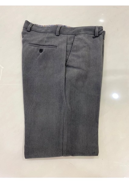 Rahat Kesim Kışlık Içi Polarlı Gri Erkek Kadife Baba Pantolon indirimleri