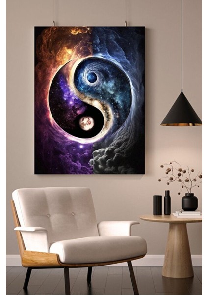 Ying-Yang Dekoratif Hd Baskı Kanvas Tablosu