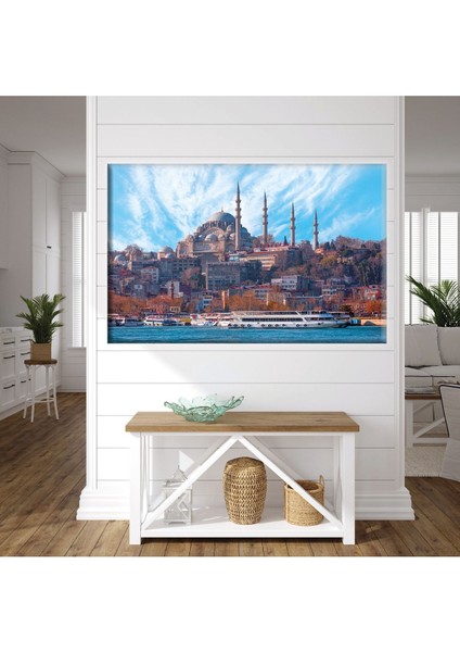 Istanbul Manzara Resimli Duvar Dekorasyon Hd Baskı Kanvas Tablo