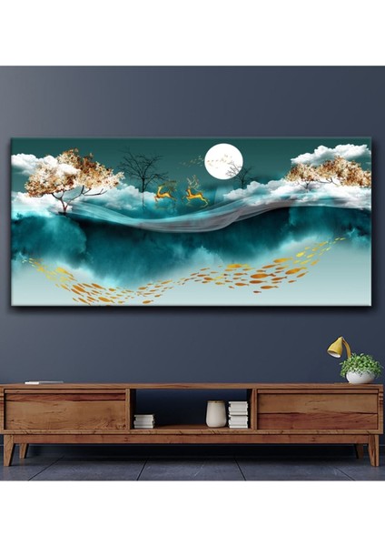 Sürreal Tasarım Ay Işığında Bir Gece Hd Baskı Kanvas Tablo