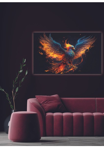 Anka Kuşu Salon Oturma Odası Ofis Için Dekoratif Dijital Baskı Hd Baskı Kanvas Tablo