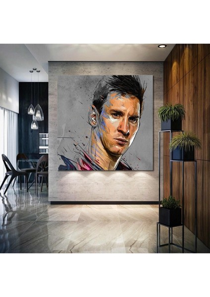 Lionel Messi Arjantin Futbol Art Çizim Dekor Hd Baskı Kanvas Tablo
