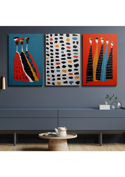 3'lü Set Kanvas Duvar Tablosu Canvas Tablo Boho Klasik Modern Eu 211