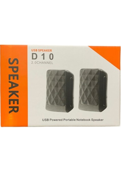 D10 Kablolu 1+1 Bilgisayar Hoparlörü Laptop Pc Uyumlu Speaker USB 2.0 3W x 2