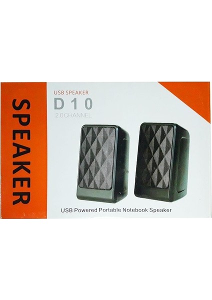 D10 Kablolu 1+1 Bilgisayar Hoparlörü Laptop Pc Uyumlu Speaker USB 2.0 3W x 2