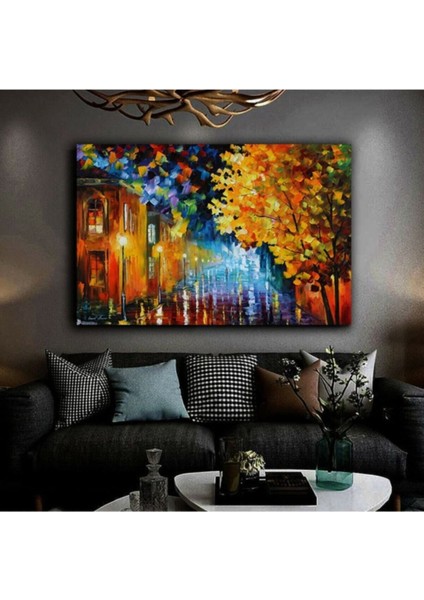 Harikabirev Yağlı Boya Görünümlü Soyut Tablo Premium Kalite Dekoratif Hd Baskı Kanvas Tablo N1