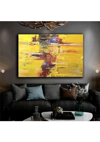 Harikabirev Yağlı Boya Görünümlü Soyut Tablo Premium Kalite Dekoratif Hd Baskı Kanvas Tablo N3