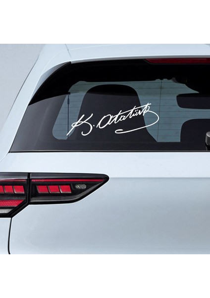 Atatürk İmza Sticker - Kemal Atatürk Sticker - Kemal Atatürk İmza Sticker - Atatürk Sticker - Oto Sticker - Araba Sticker - Araç Sticker
