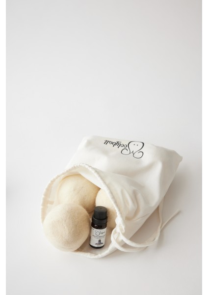 Woolyball Yün Çamaşır Kurutma Makinası Topu-3 Adet Xl %100 Organik 10 ml Doğal Esans (5 ml Doğal Esans Hediye)