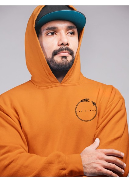 The Karma Minimal Tasarım Baskılı Sweatshirt Pamuklu Kalın Kumaş Oversize