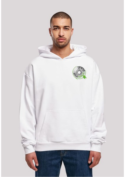 Karmaşık Desenli Yeşil Detaylı Baskılı Oversize Premium Sweatshirt Hoodie