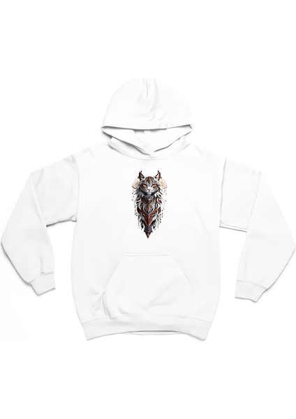 Illüstrasyon Kedi Baskılı Oversize Premium Sweatshirt Hoodie