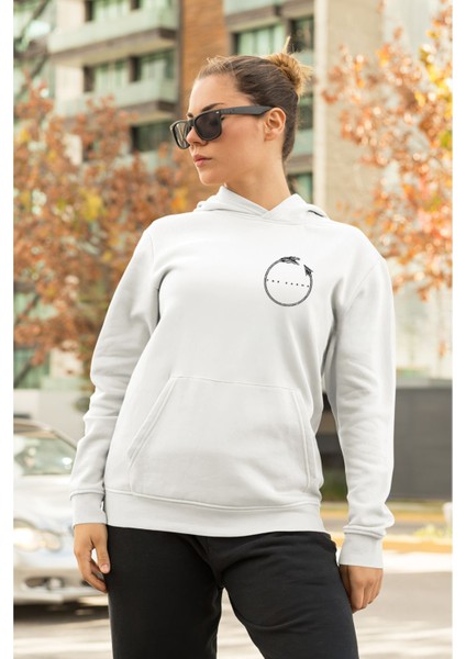 The Karma Minimal Tasarım Baskılı Sweatshirt Pamuklu Kalın Kumaş  Oversize