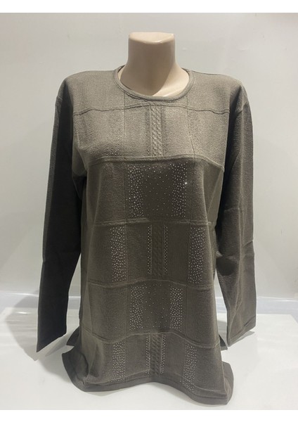 Taş Işlemeli Kışlık Anne Kazak