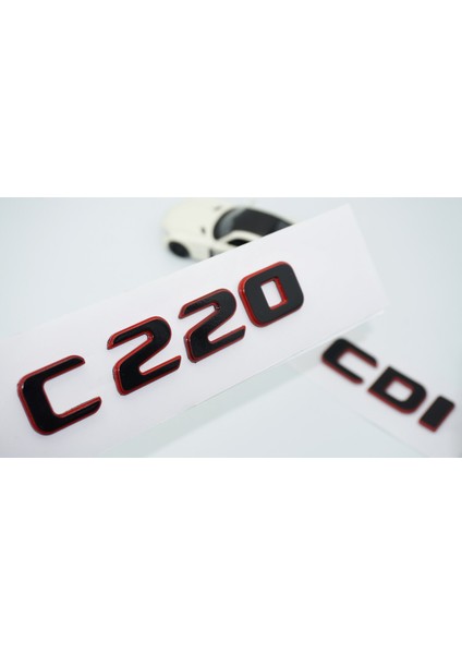 C 220 Cdi Bagaj Kırmızı Siyah Abs Yazı Logo Benz Ile Uyumlu