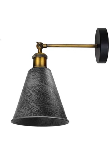 Vintage1,Rustik1 Fırçalı Gri Patinalı Eskitme Mafsallı Hareketli Başlık Metal Duvar Aplik fiyatları