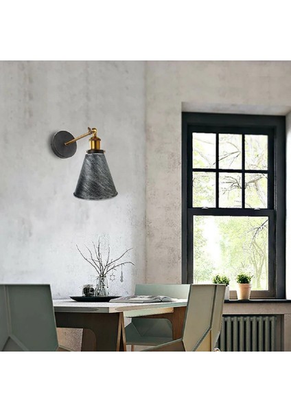 Vintage1,Rustik1 Fırçalı Gri Patinalı Eskitme Mafsallı Hareketli Başlık Metal Duvar Aplik modelleri