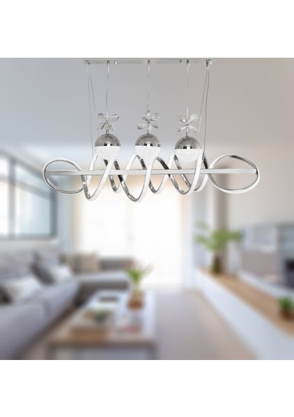 Tt314-3tpl-Ym-Kr Tt Aydınlatma Büyük Sarmal Modeli Yemek Masası Krom Kaplama Led Avize fiyatları