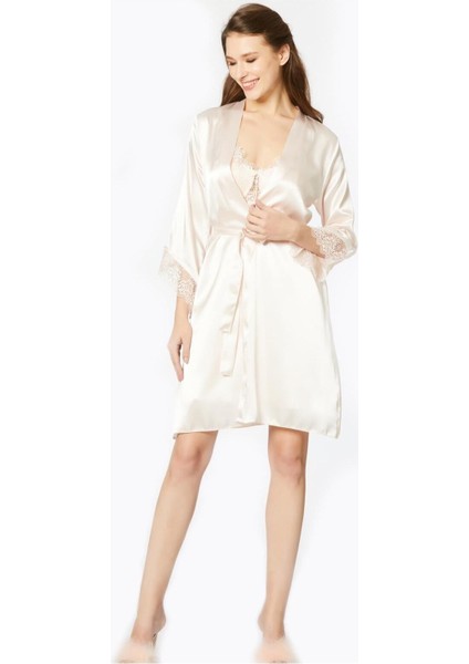 Saten Gecelik Sabahlık Pijama Takım Şort Takım 6'lı Gelin Çeyiz Seti - 6040 fiyatları