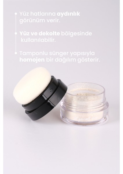 Bade Natural Sparkle Powder White Pearl Çok Amaçlı Toz Işıltılı Aydınlatıcı %100 Doğal