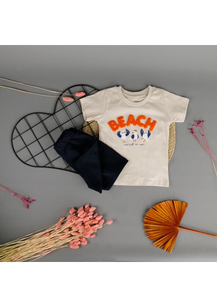 Beach Nakışlı Baskılı 2'li Erkek Takım fiyatları