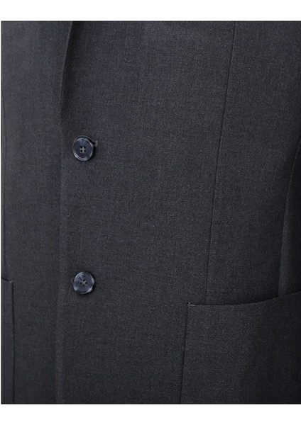 Antrasit Comfort Fit Mono Yaka 6 Drop Modular Takım Elbise