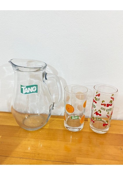 90'lardan Tang Sürahi ve Bardakları Set, Dönemin Ürünü Koleksiyonluk