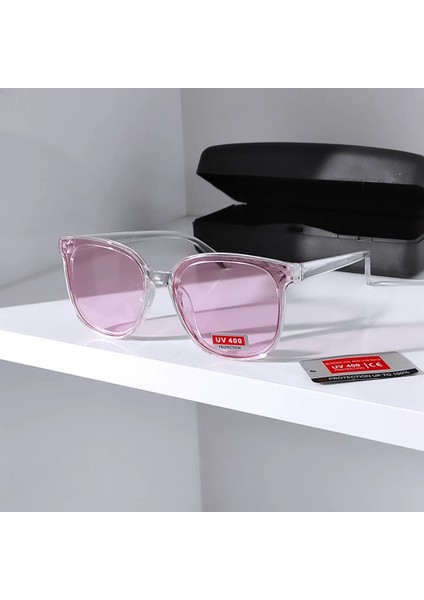 Ayel Glasses Kare Kadın Güneş Gözlüğü Pembe Şeffaf