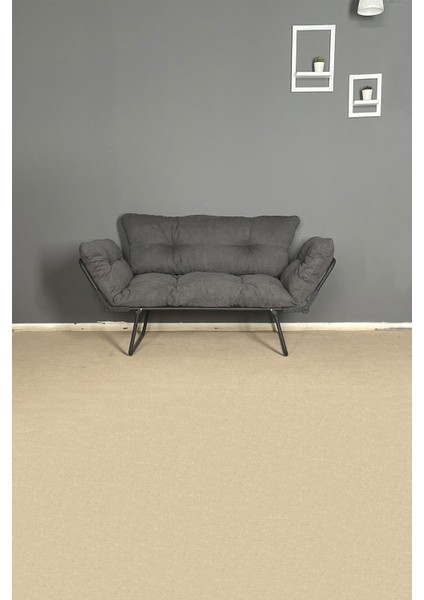 Katlanır Yataklı Ikili Kanepe | Mekanizmalı Çekyat Koltuk | Açılır Kollar & Fonksiyonel Tasarım | Modern, | Füme