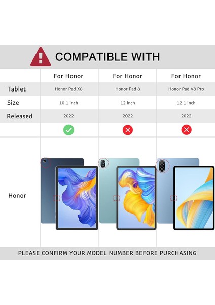 Honor Pad X8 10,1 Inç (AGM3-W09HN) ile Uyumlu 360° Dönebilen Standlı Tablet Kılıfı fiyatları
