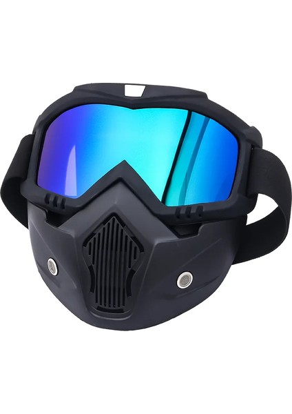 Rüzgar Geçirmez Hd Motosiklet ve Kar Kayak Spor Gözlük Motokros Yaz Uv Koruma Gümüş Mavi fiyatları