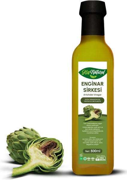 Organik Yıllanmış Enginar Sirkesi Doğal Fermantasyon 3'lü Set 3 x 500 ml