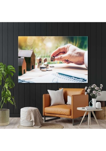 Birikim Emlak Ev Real Estate Kalem Hd Baskı Kanvas Tablo