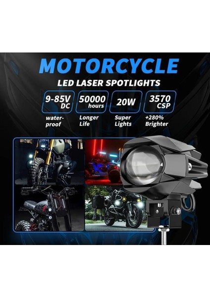 Motosiklet Turbo LED Sis Lamba Ms1 (Çift Renk) fırsatları