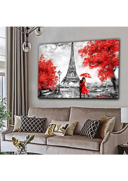 Eyfel Kulesi Tablosu Yağlı Boya Efektli Şık Tablolar E3 |hd Baskı Kanvas Tablo