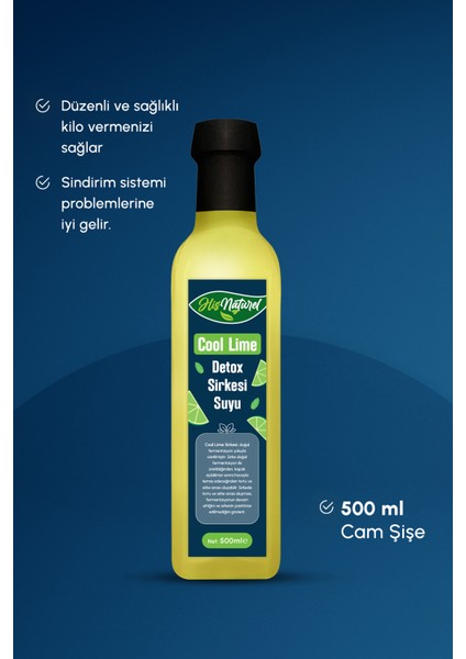 Doğal Detox Cool Lime Özü Sirkesi 500 ml