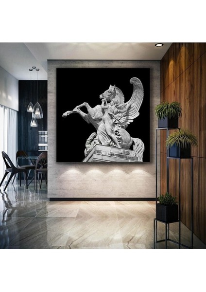 Pegasus Heykel Yunan Mitolojisi Melek Kanatlı At Hd Baskı Kanvas Tablo